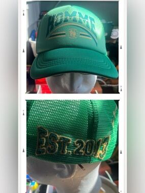 Homme Femme Global Logo Snapback Cap 5 Panel Mesh Trucker Hat - HFLA